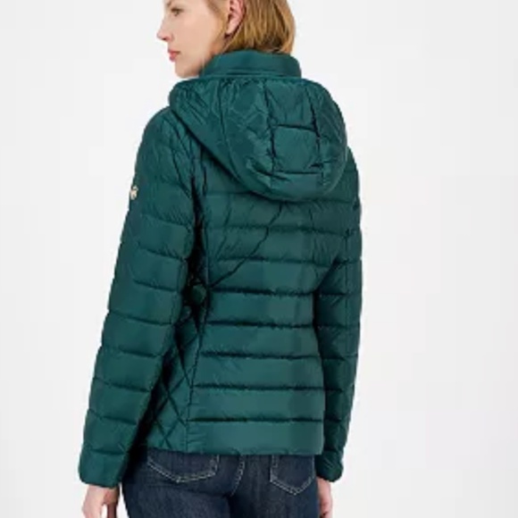 New🌲Michael Kors Women's Hooded Packable Down Puffer Coat Green Forest - Picture 3 of 3